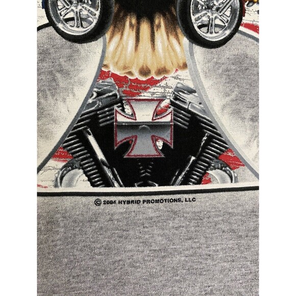 Vintage American Freedom Shirt Mens Medium Gray Choppers Biker Eagle USA Flag - Picture 3 of 9